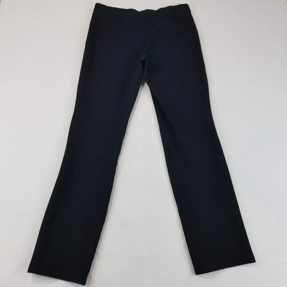 2 PC Quince Pants Womens Large Tall Black Navy Ultra-Stretch Ponte Straight Leg